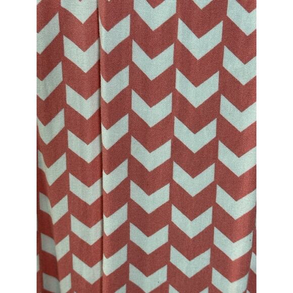 Women’s Summer Dress Orange White Chevron Pattern Slip On Dress Pockets Size (M) - Picture 2 of 16
